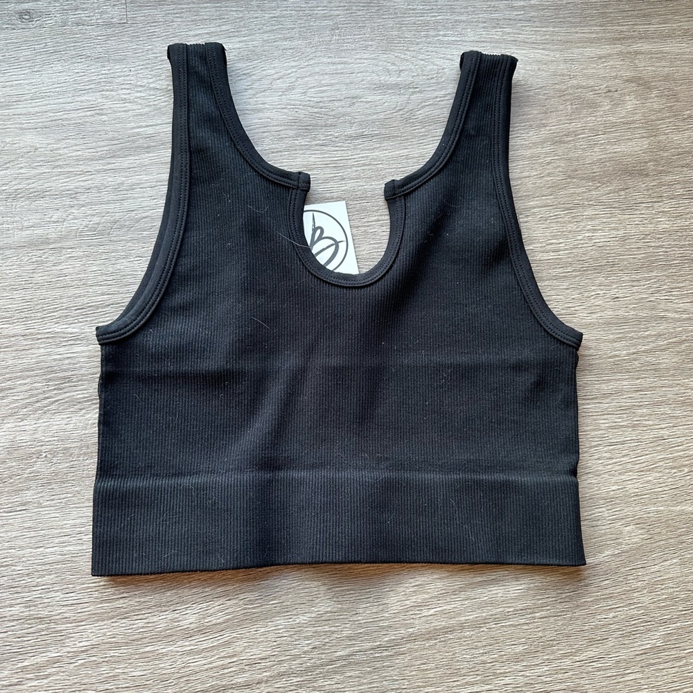 Black ribbed tank top “Better Be” brand. Size small/medium. Runs small